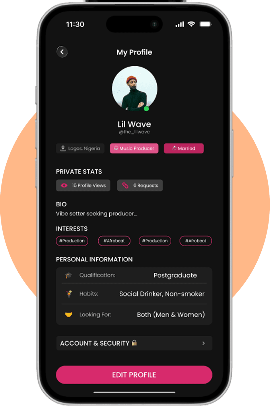 Swypatune home feed screen