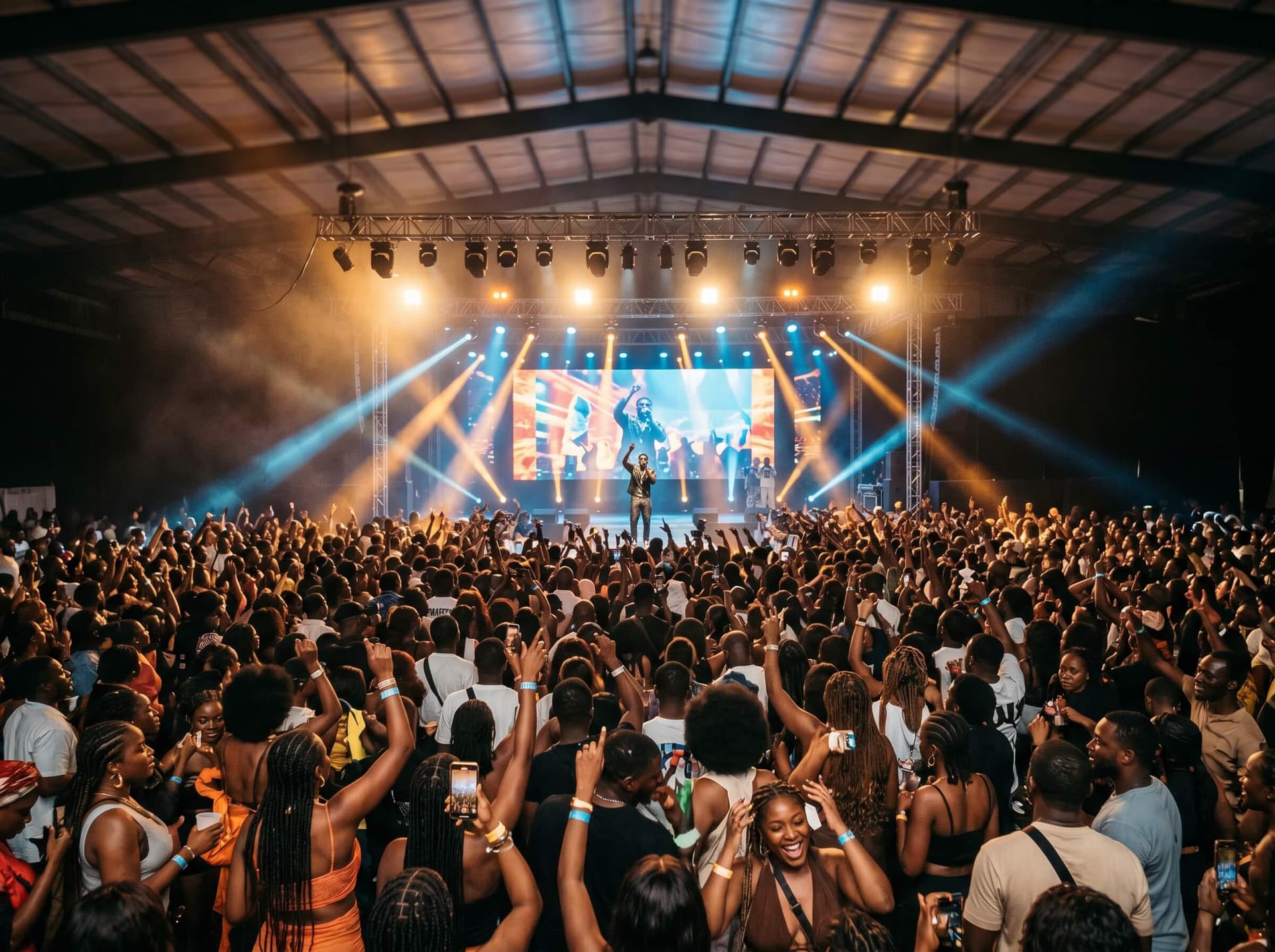 Cinematic concert crowd