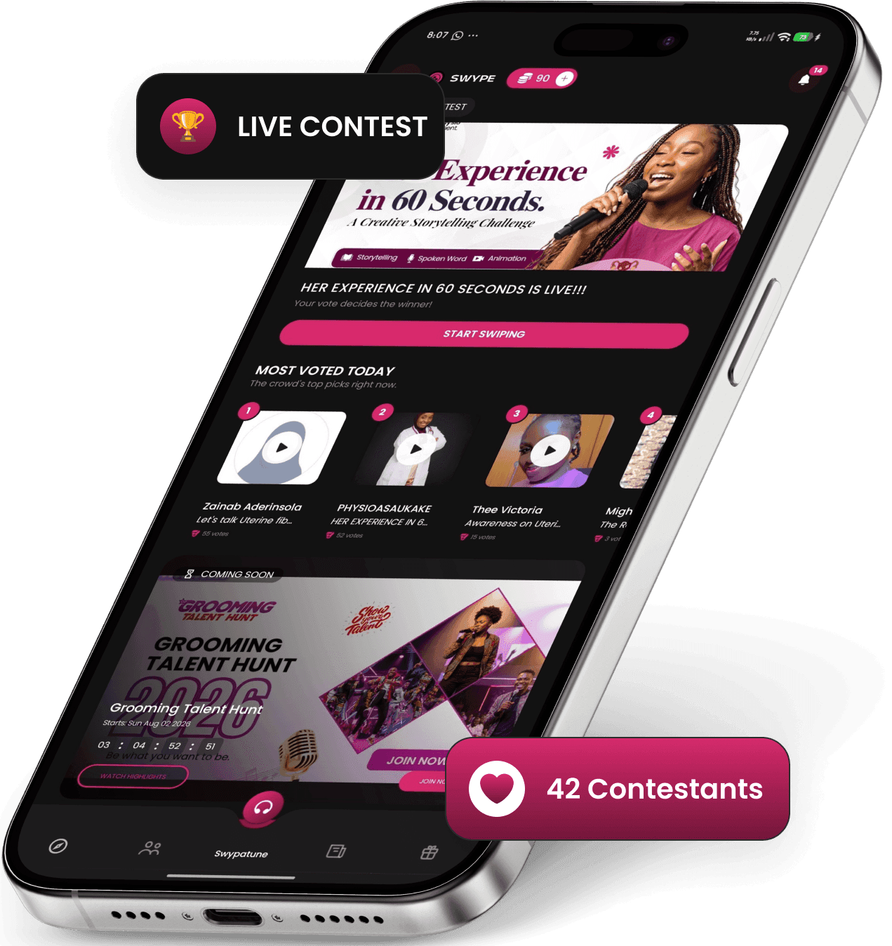 Swypatune app preview