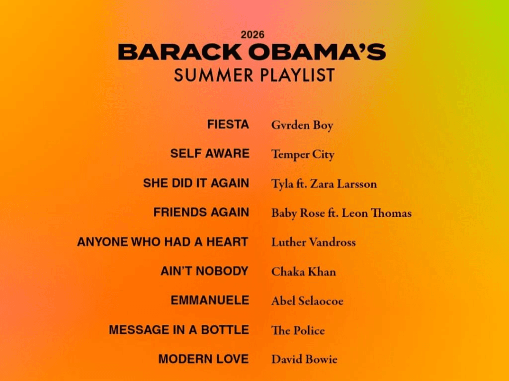 Barack Obama Shares His 2026 Summer Playlist — image 1