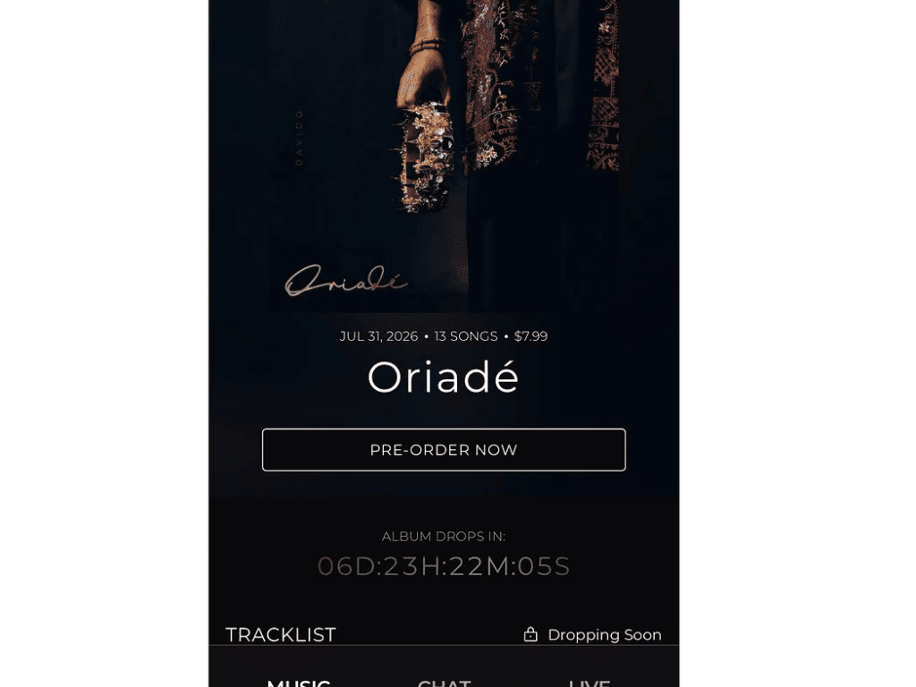 Fans Can Now Purchase Davido's ORIADÉ Before Its Streaming Release